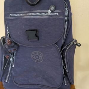Kipling Alcatraz Purple Blue Rolling Backpack